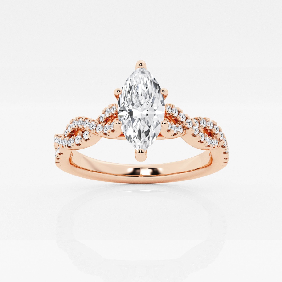 1 ctw Marquise Lab Grown Diamond Double Twist Engagement Ring