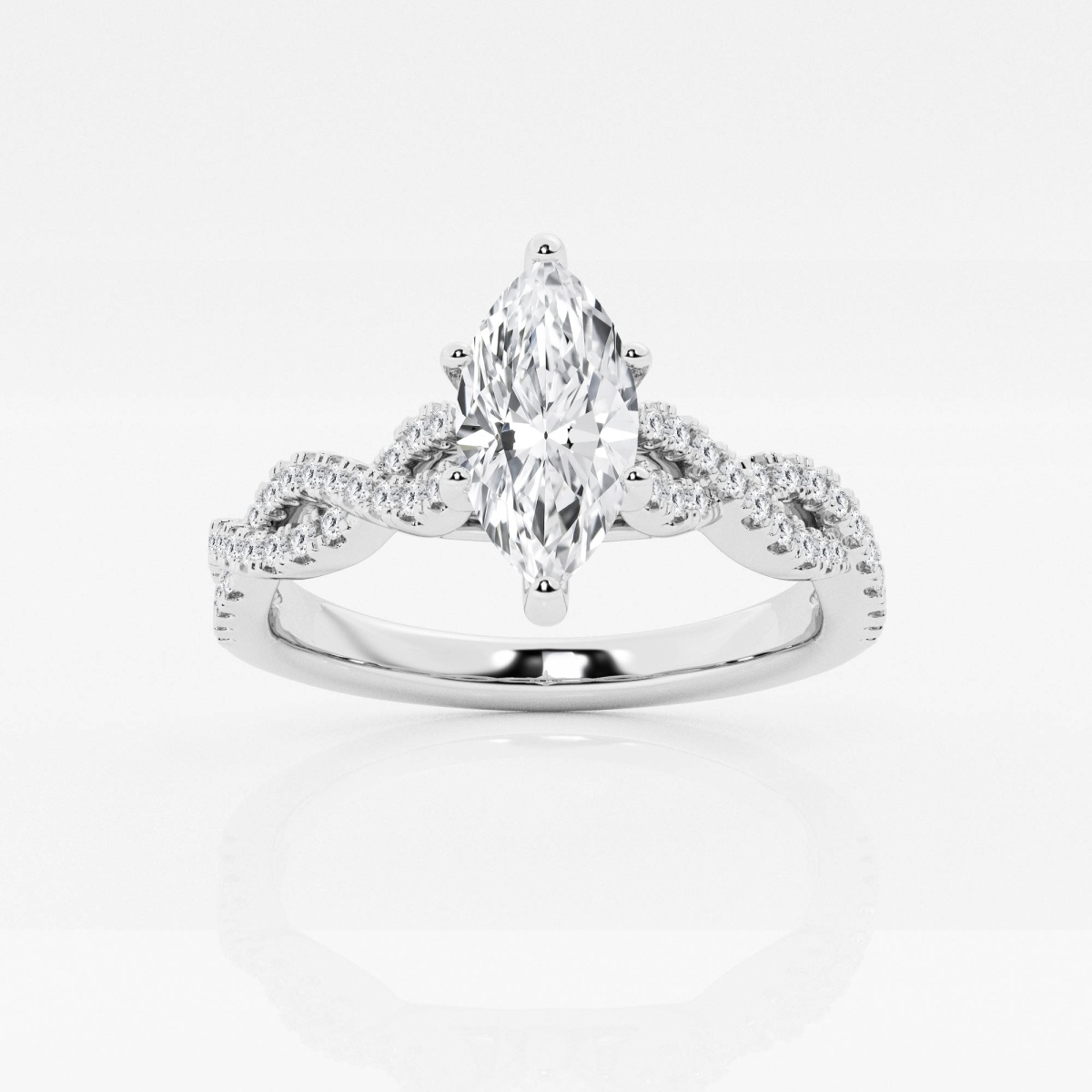 1 Ctw Marquise Lab Grown Diamond Double Twist Engagement Ring