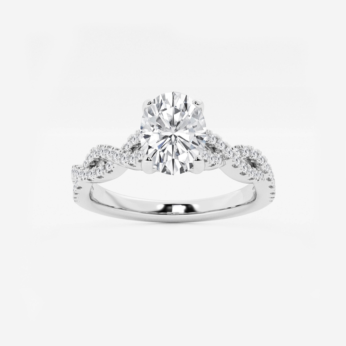 1 1/4 ctw Oval Lab Grown Diamond Double Twist Engagement Ring