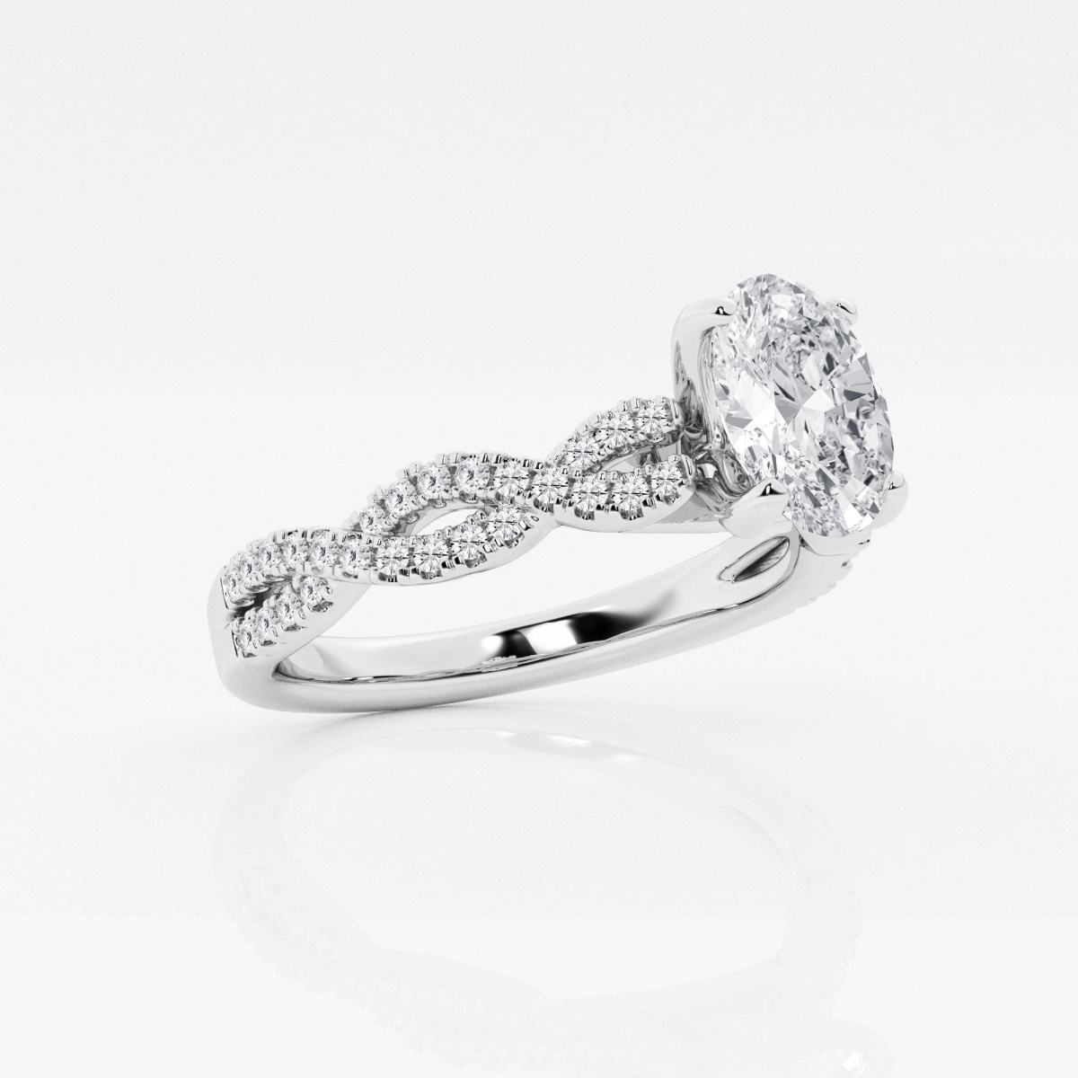 Additional Image 1 for  1 1/4 ctw Oval Lab Grown Diamond Double Twist Engagement Ring