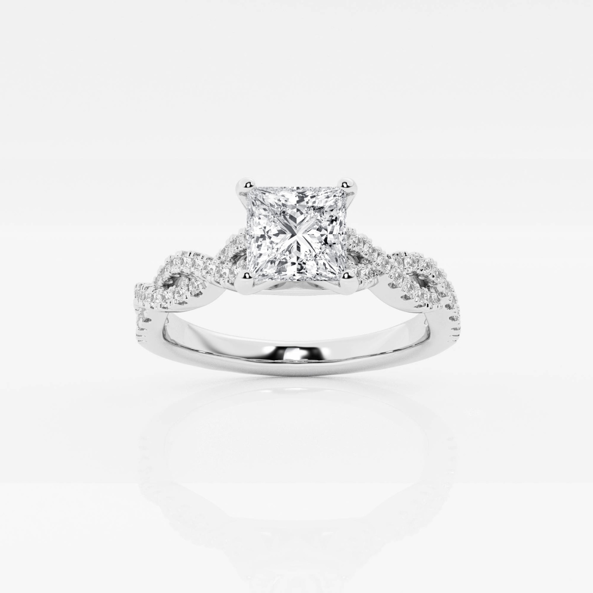 1 ctw Princess Lab Grown Diamond Double Twist Engagement Ring