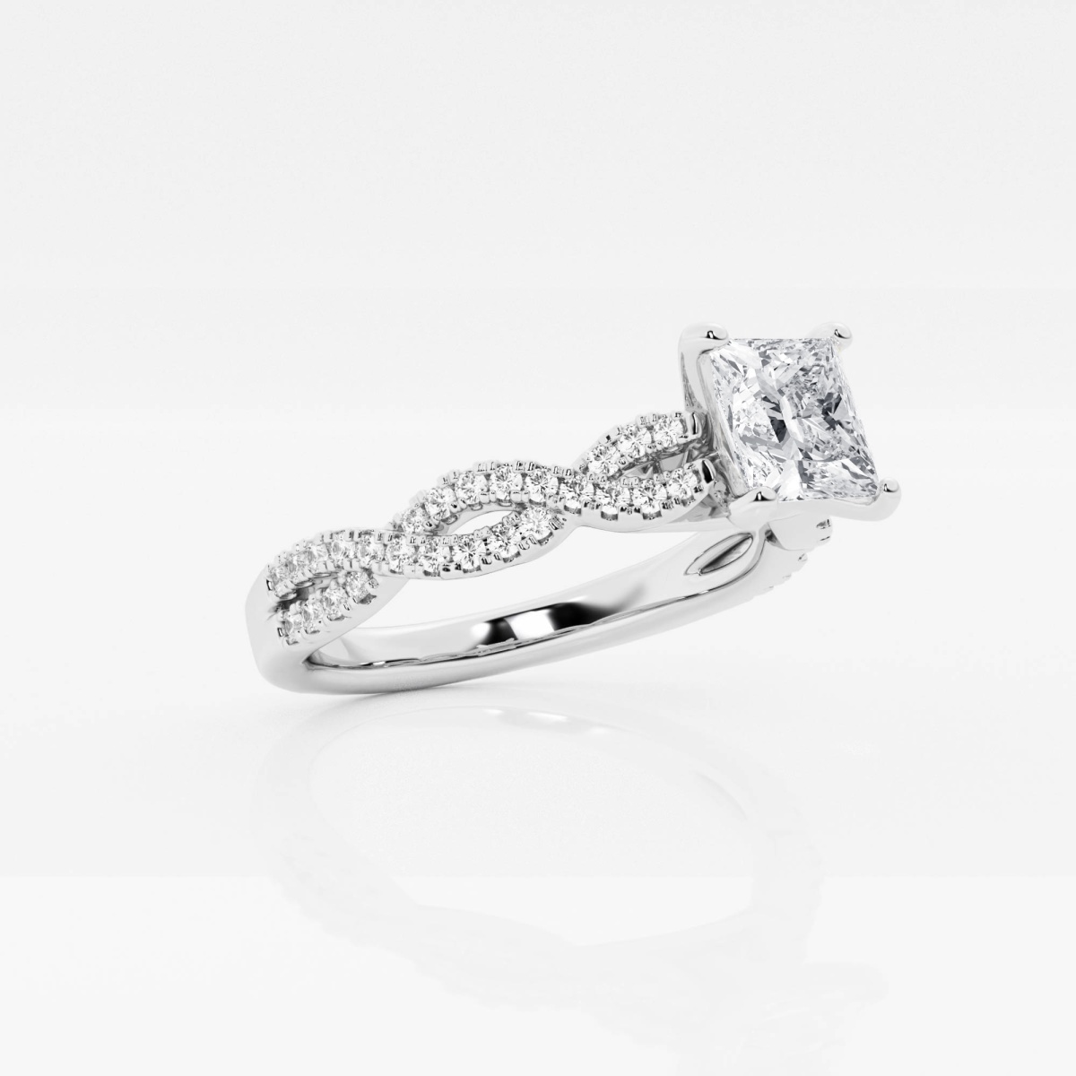 Additional Image 1 for  1 ctw Princess Lab Grown Diamond Double Twist Engagement Ring
