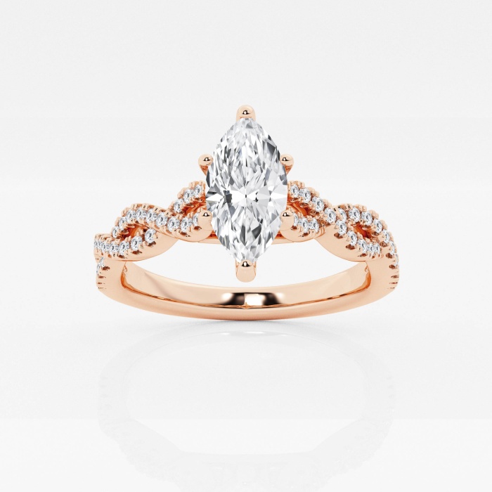1 ctw Marquise Lab Grown Diamond Double Twist Engagement Ring