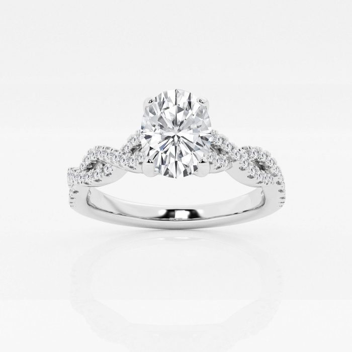 1 1/4 ctw Oval Lab Grown Diamond Double Twist Engagement Ring