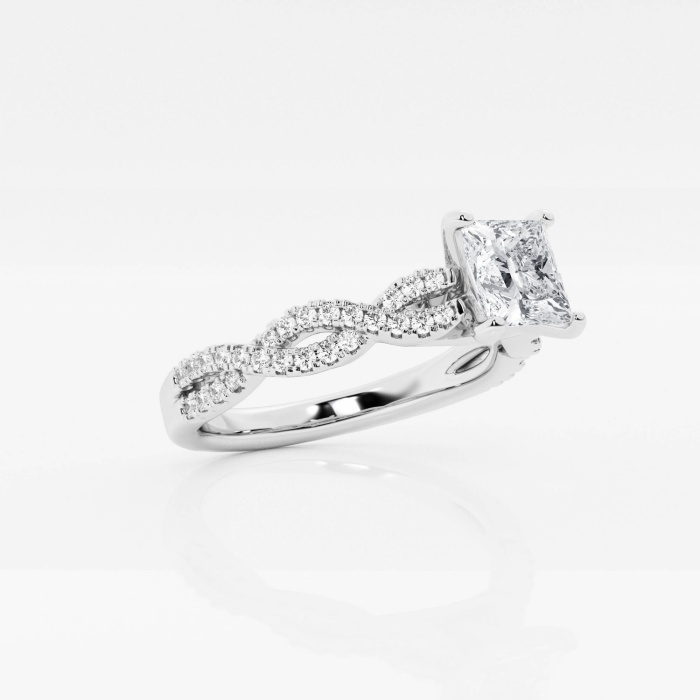 1 ctw Princess Lab Grown Diamond Double Twist Engagement Ring