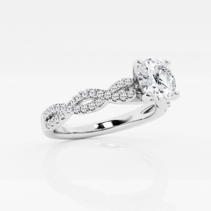 1 ctw Round Lab Grown Diamond Double Twist Engagement Ring