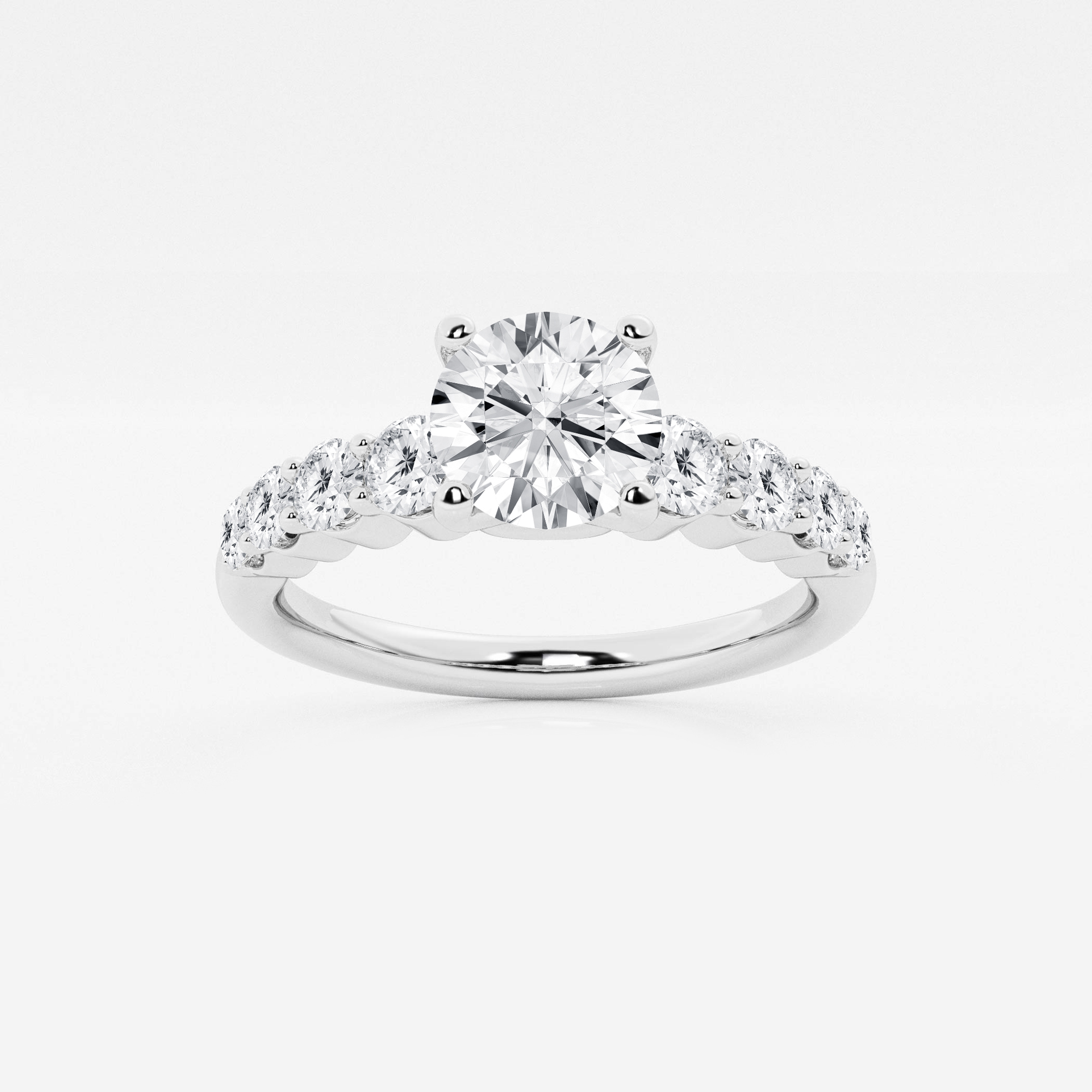 1 1/3 ctw Round Lab Grown Diamond Graduated Engagement Ring ...