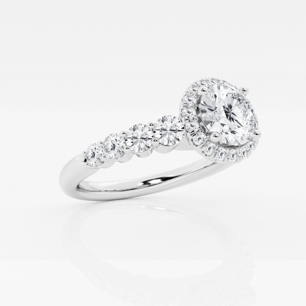 Additional Image 1 for  1 2/5 ctw Round Lab Grown Diamond Graduated Halo Engagement Ring