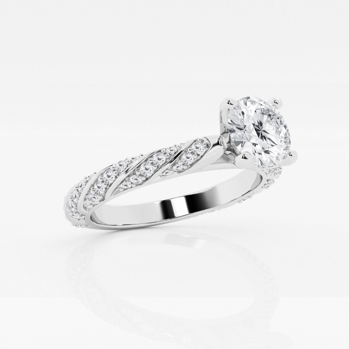 Additional Image 1 for  1 2/5 ctw Round Lab Grown Diamond Ribbon Engagement Ring