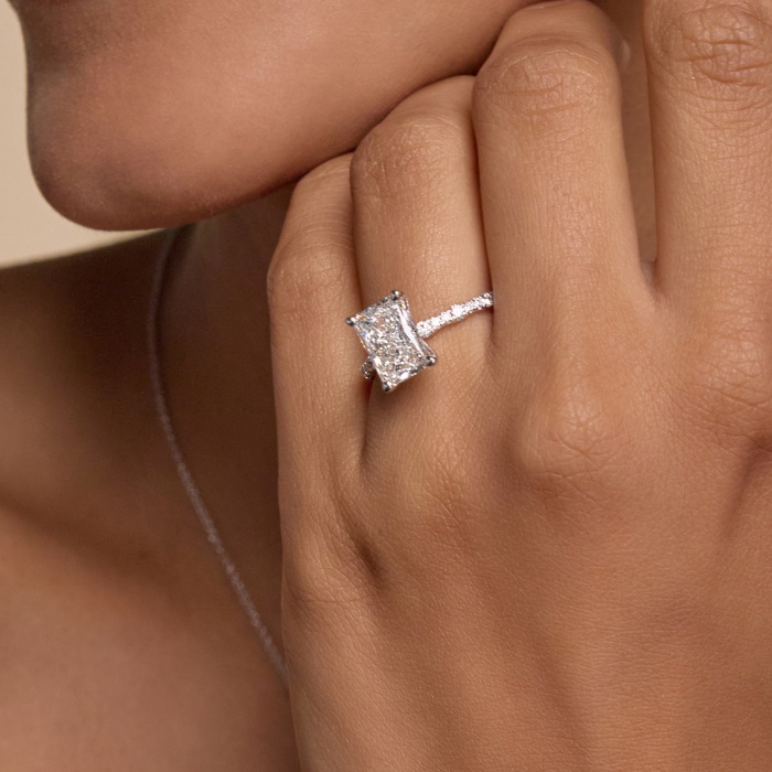 Station Radiant Side Stone Engagement Ring