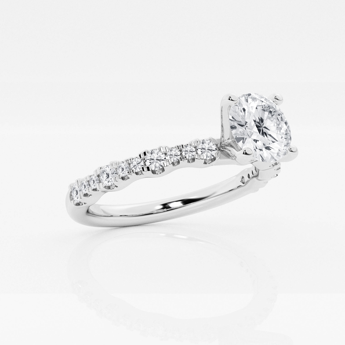 Additional Image 1 for  1 ctw Round Lab Grown Diamond Station Engagement Ring
