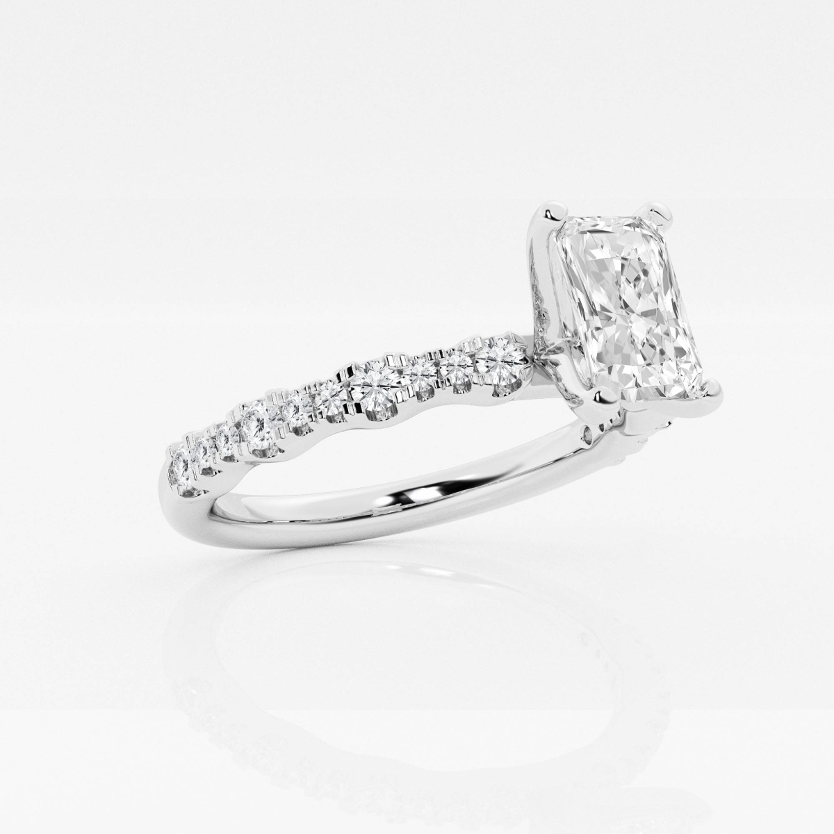 Additional Image 1 for  1 1/3 ctw Radiant Lab Grown Diamond Station Engagement Ring