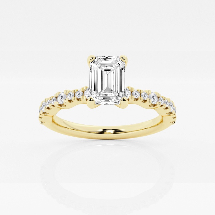1 ctw Emerald Lab Grown Diamond Station Engagement Ring