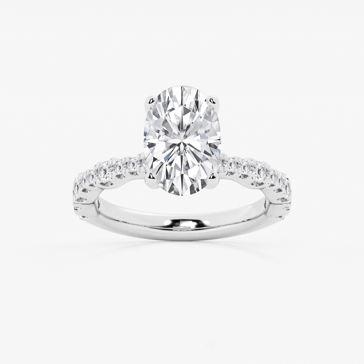 Eleanor 3 1/2 ctw Oval Lab Grown Diamond Station Engagement Ring