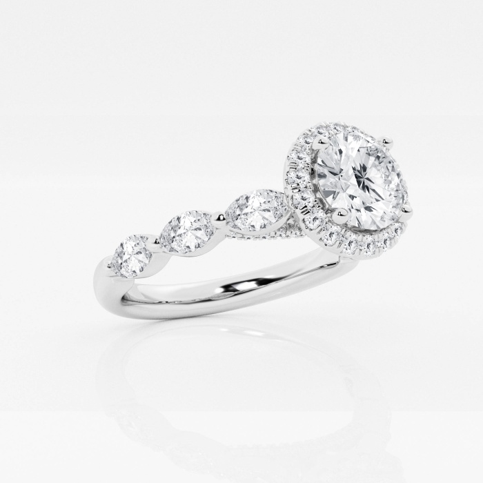 Additional Image 1 for  1 2/3 ctw Round Lab Grown Diamond Floating Marquise Halo Engagement Ring