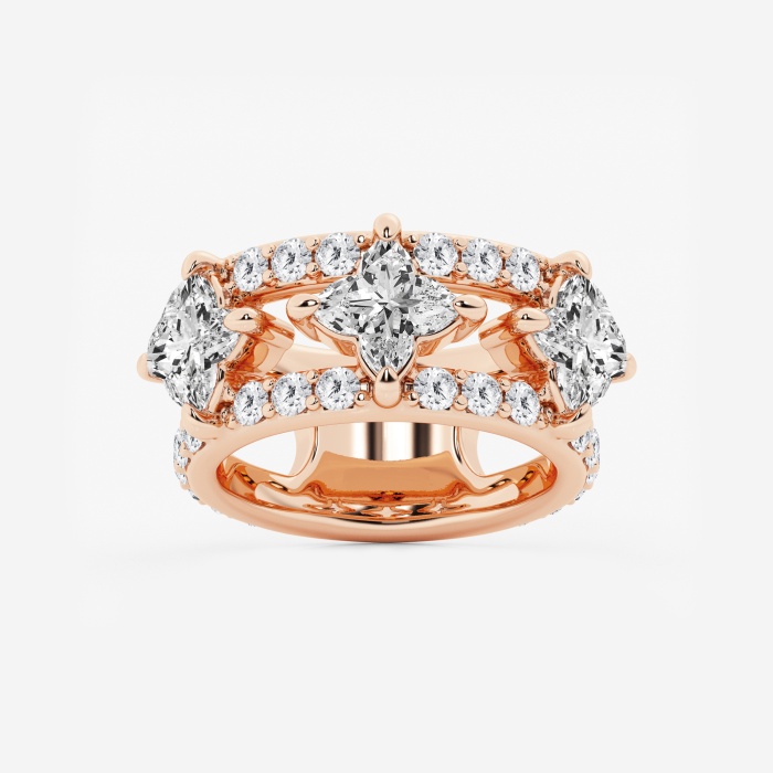 Muse - Three Stone Floral Cut Diamond Ring