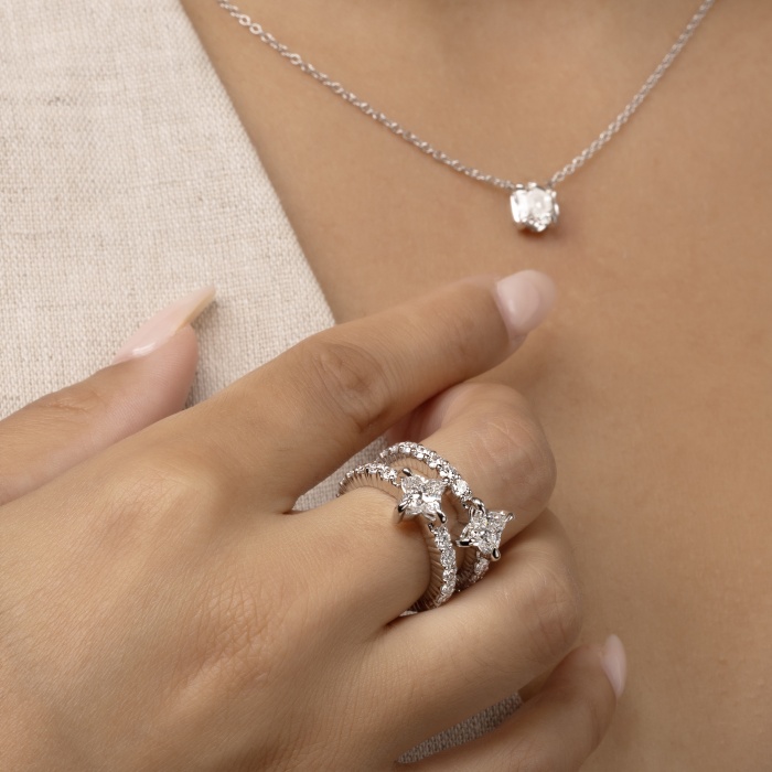 Muse - Asymmetric Floral Cut Diamond  Ring