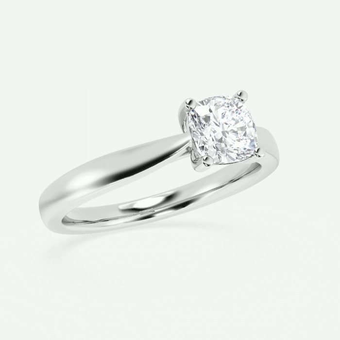 1 ctw Cushion Lab Grown Diamond Trellis Solitaire Engagement Ring