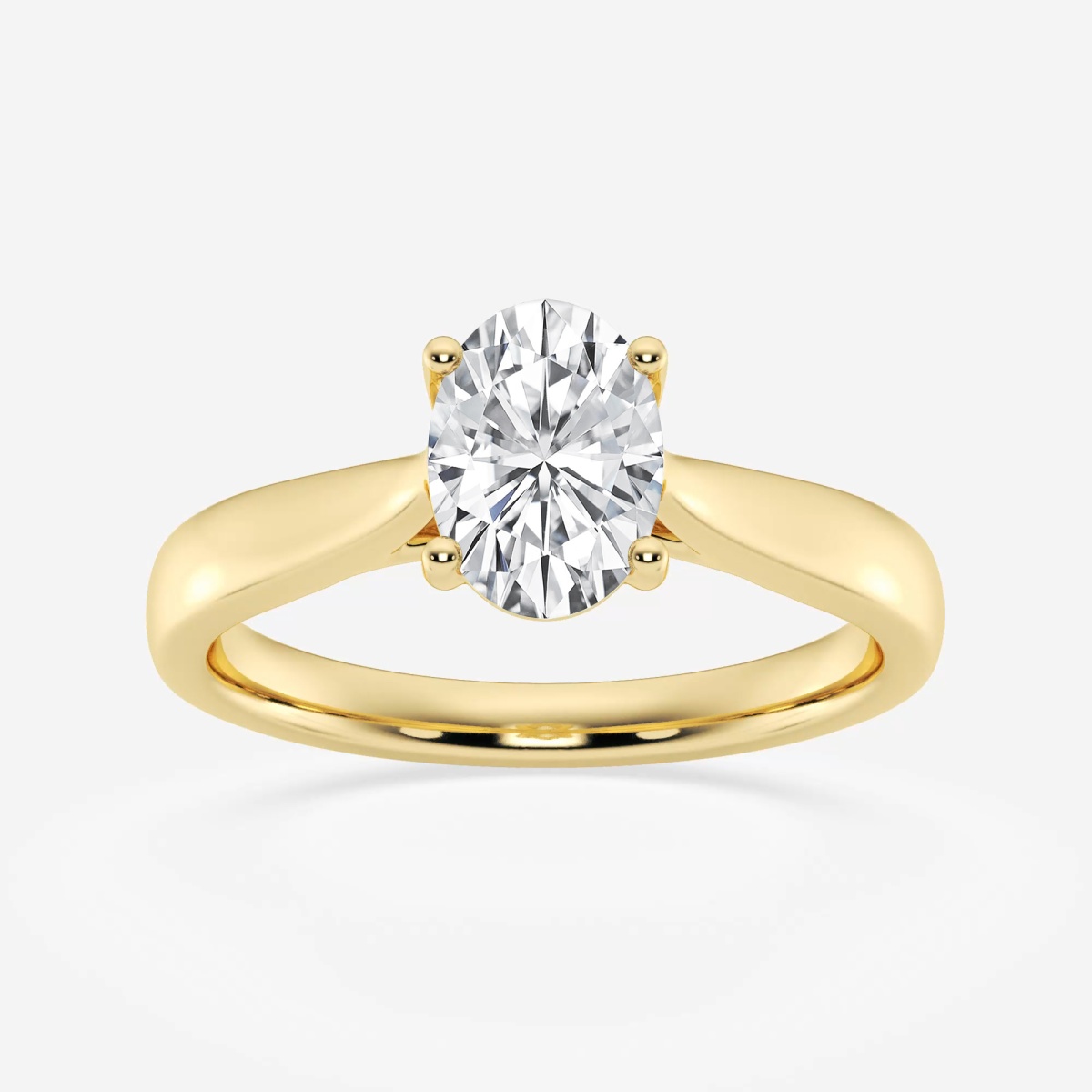 1 ctw Oval Lab Grown Diamond Trellis Solitaire Engagement Ring