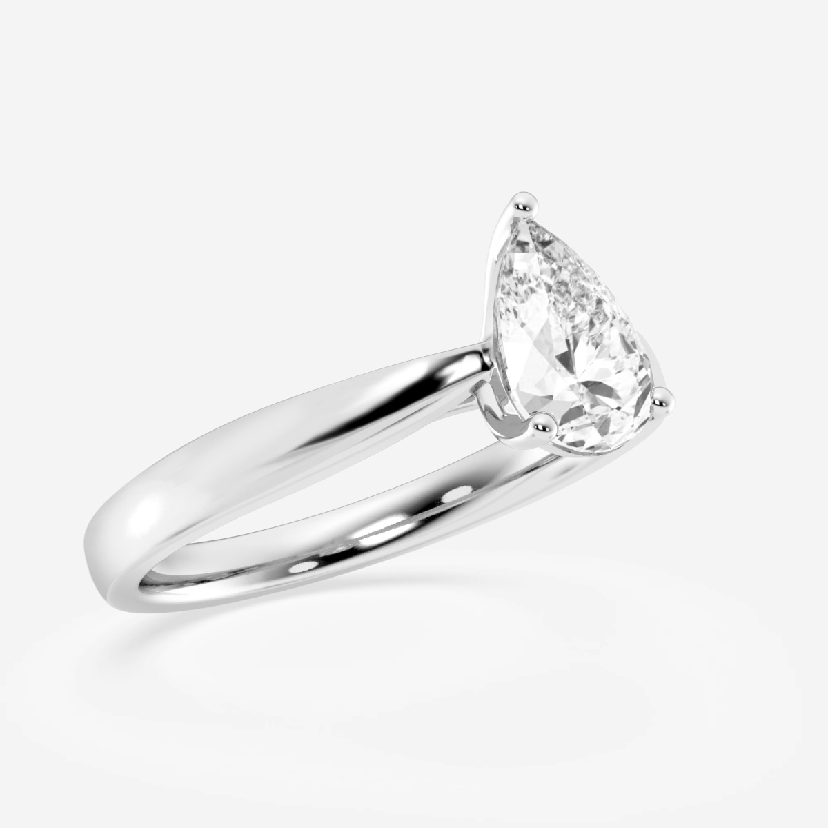 Additional Image 2 for  1 ctw Pear Lab Grown Diamond Trellis Solitaire Engagement Ring