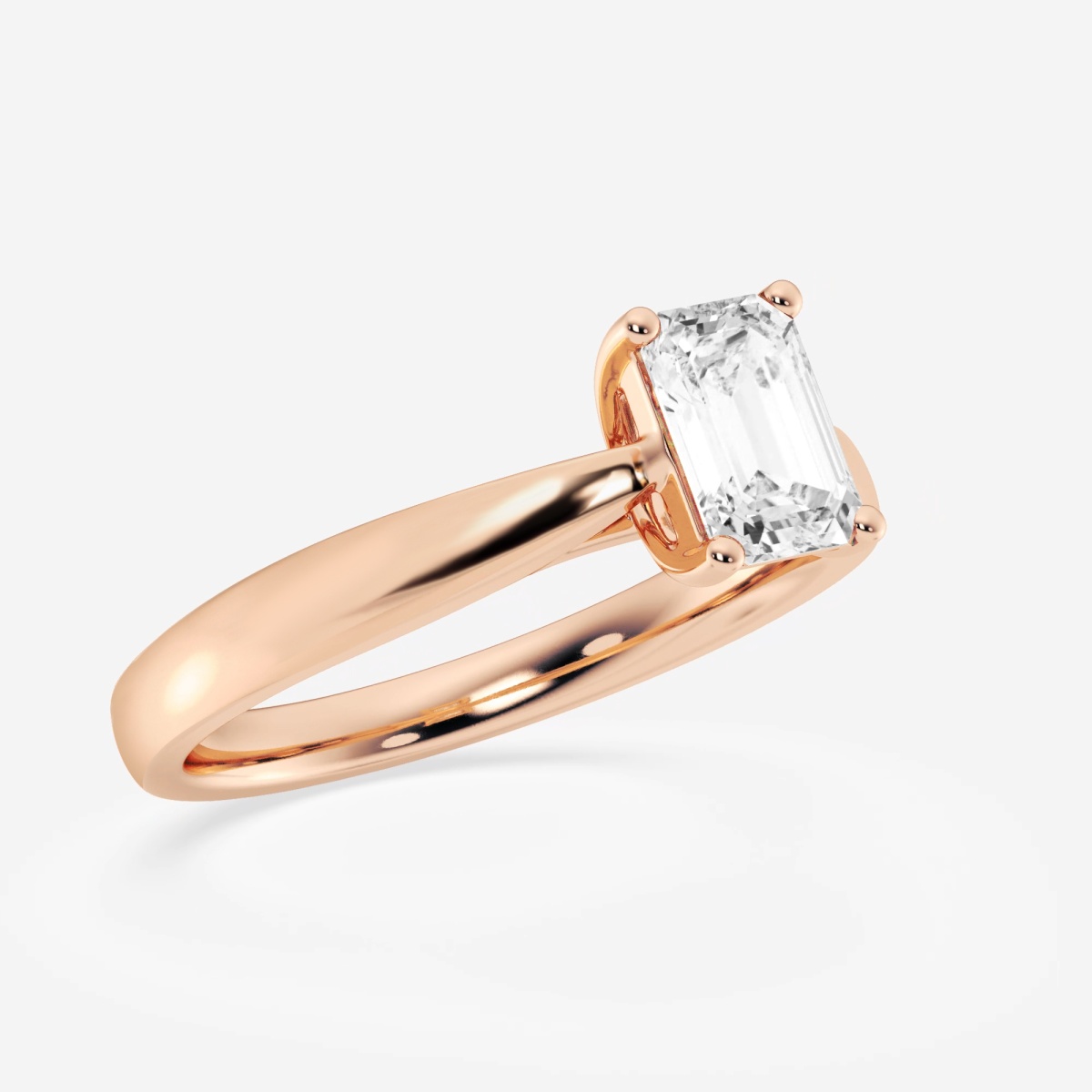 Additional Image 2 for  1 ctw Emerald Lab Grown Diamond Trellis Solitaire Engagement Ring