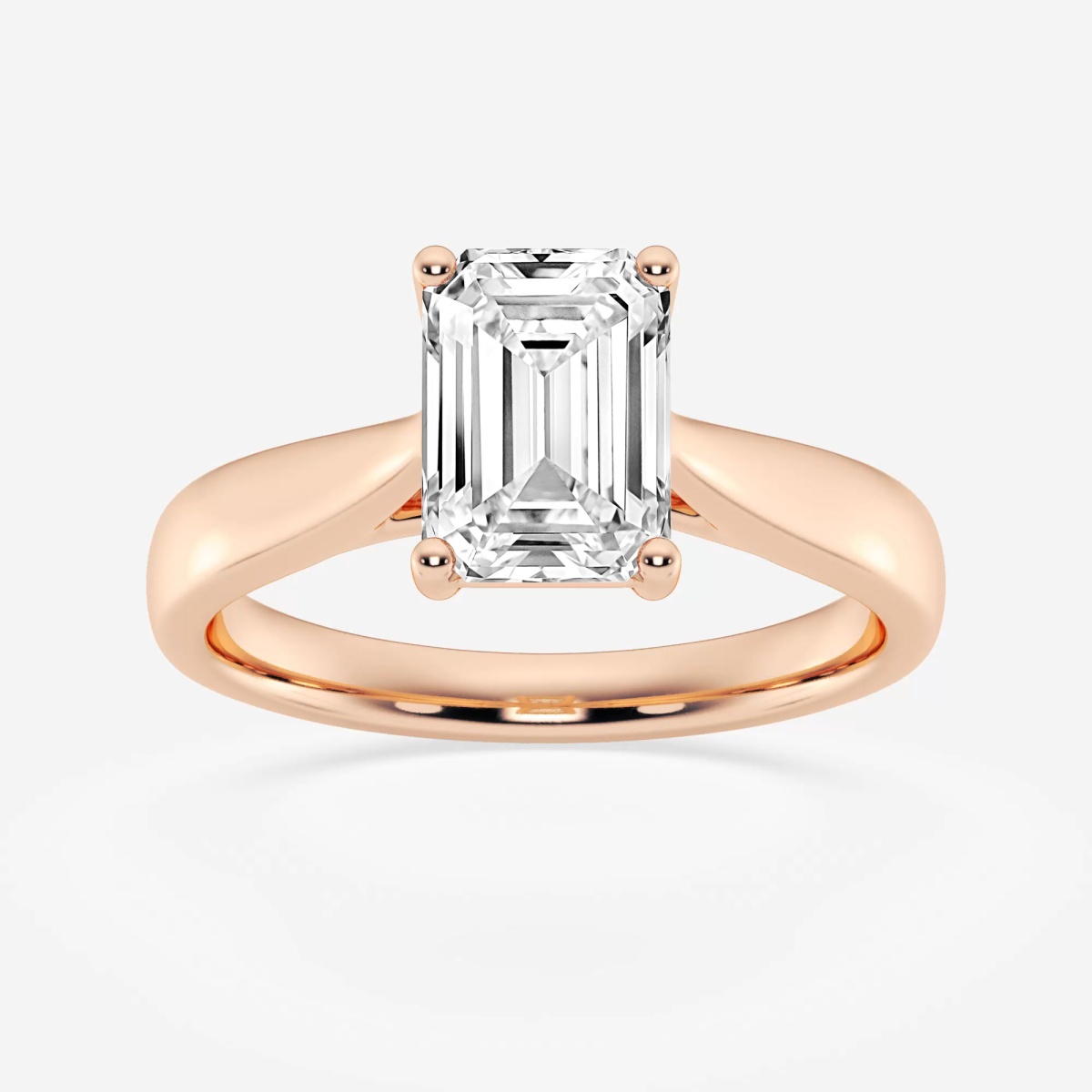 2 ctw Emerald Lab Grown Diamond Trellis Solitaire Engagement Ring