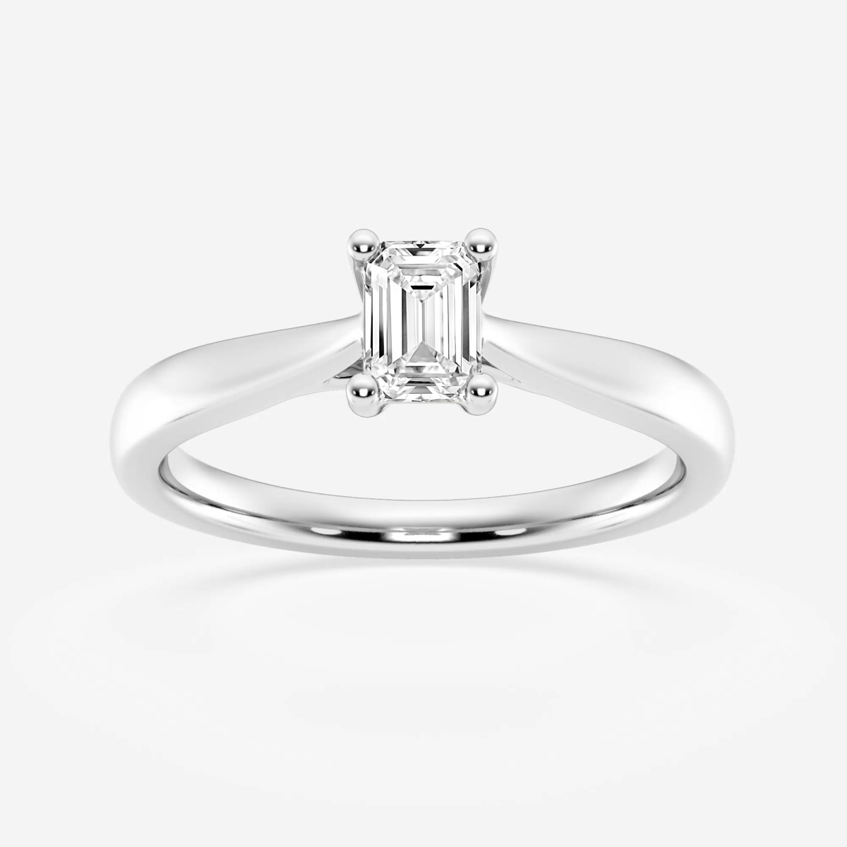 1/2 ctw Emerald Lab Grown Diamond Trellis Solitaire Engagement Ring
