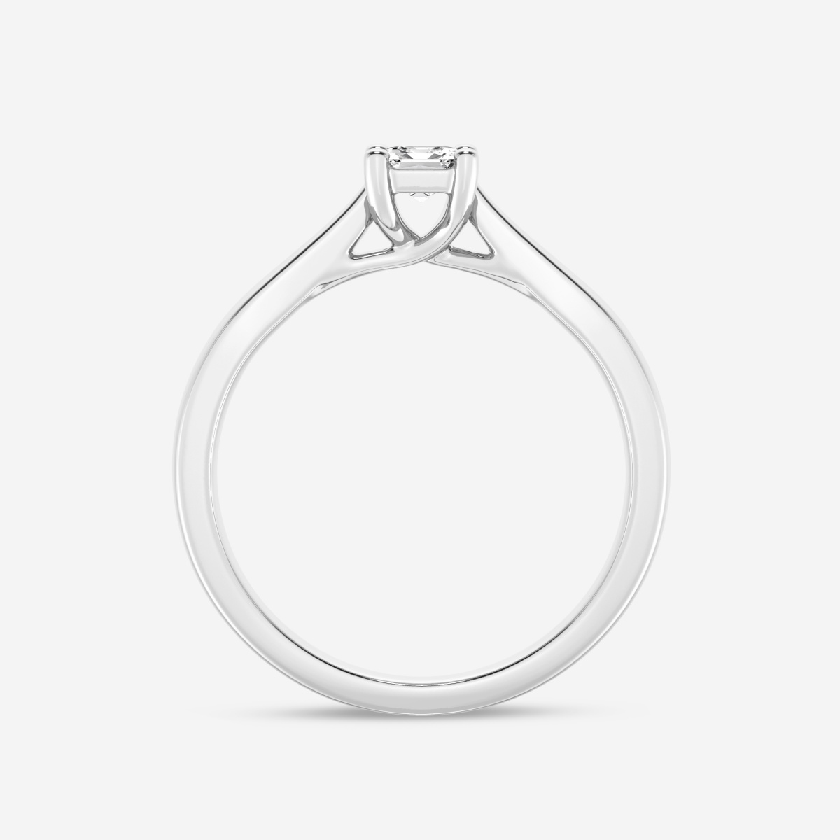 1/2 ctw Emerald Lab Grown Diamond Trellis Solitaire Engagement Ring
