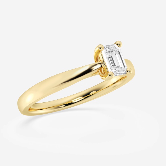 1/2 ctw Emerald Lab Grown Diamond Trellis Solitaire Engagement Ring