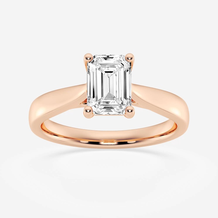 1 1/2 ctw Emerald Lab Grown Diamond Trellis Solitaire Engagement Ring