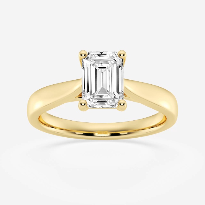 1 1/2 ctw Emerald Lab Grown Diamond Trellis Solitaire Engagement Ring