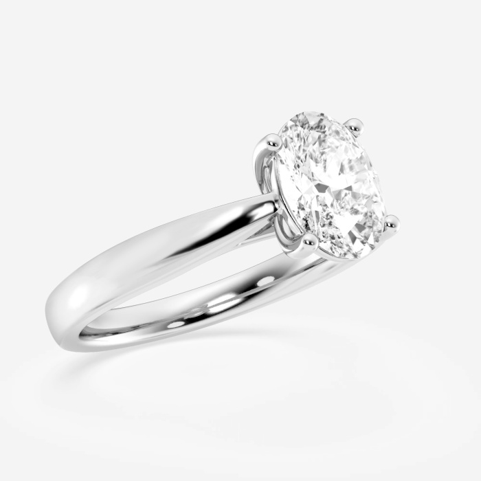 1 1/2 ctw Oval Lab Grown Diamond Trellis Solitaire Engagement Ring