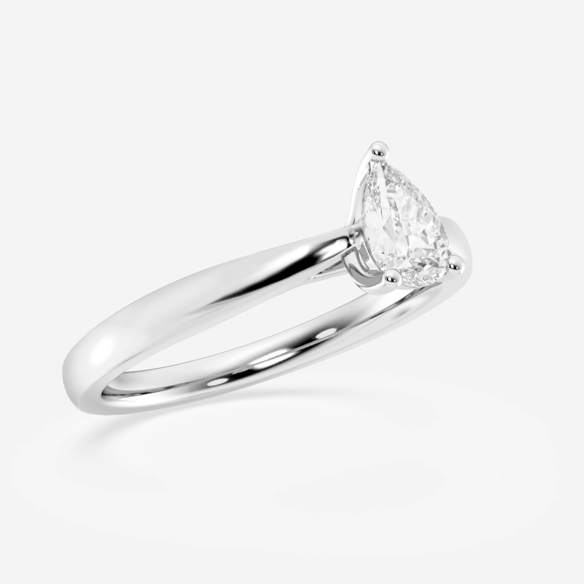 Additional Image 2 for  1/2 ctw Pear Lab Grown Diamond Trellis Solitaire Engagement Ring