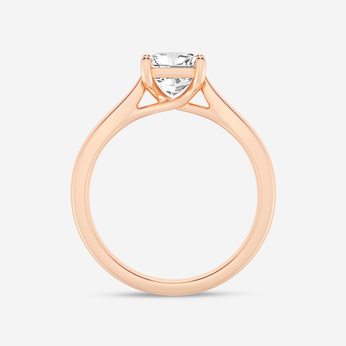 1 ctw Princess Lab Grown Diamond Trellis Solitaire Engagement Ring