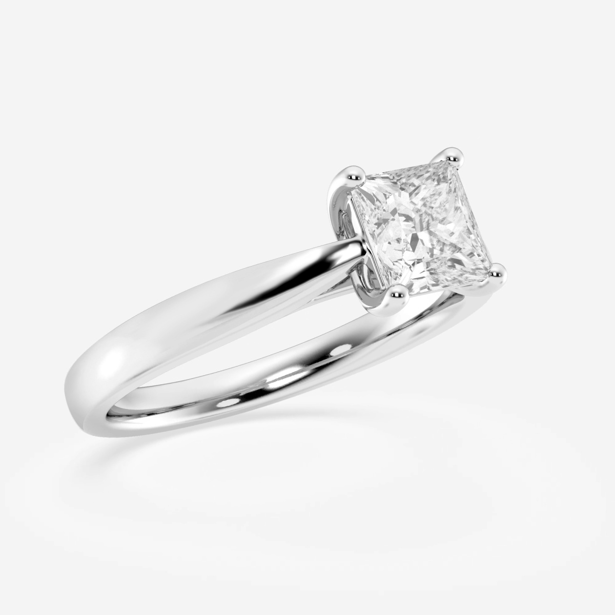 1 ctw Princess Lab Grown Diamond Trellis Solitaire Engagement Ring