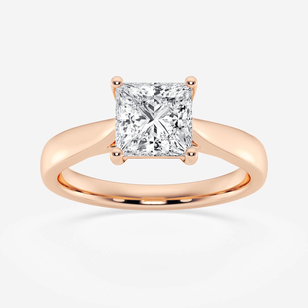 1 1/2 ctw Princess Lab Grown Diamond Trellis Solitaire Engagement Ring