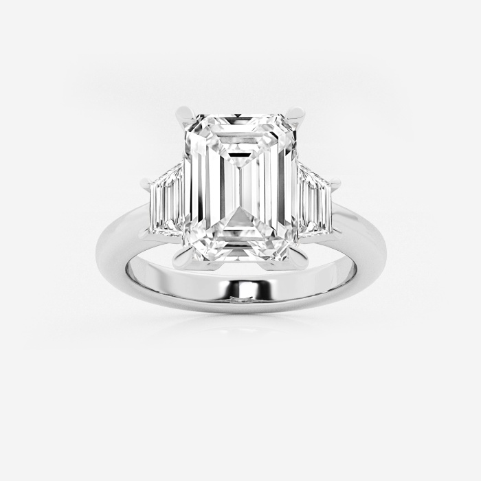 4 ctw Emerald Lab Grown Diamond Engagement Ring