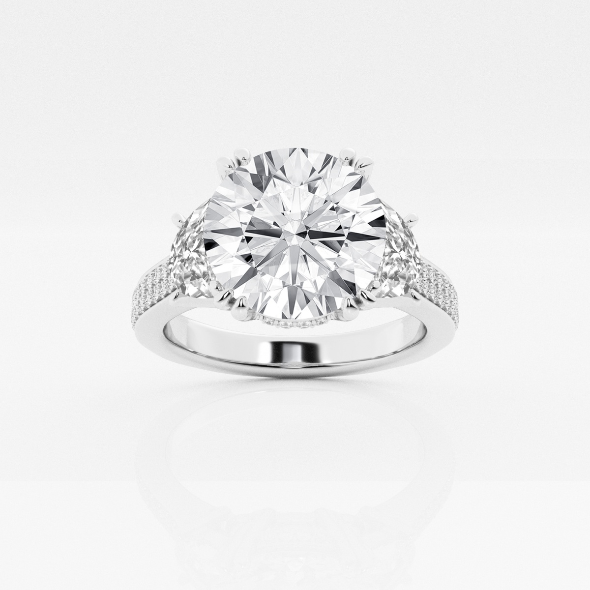 Badgley Mischka Near-Colorless 6 1/4 ctw Round Lab Grown Diamond Double Prong Engagement Ring