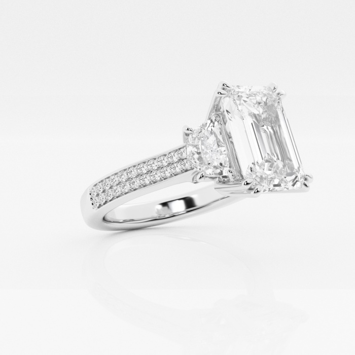 Badgley Mischka 5 1/10 ctw Emerald Lab Grown Diamond Double Prong Engagement Ring