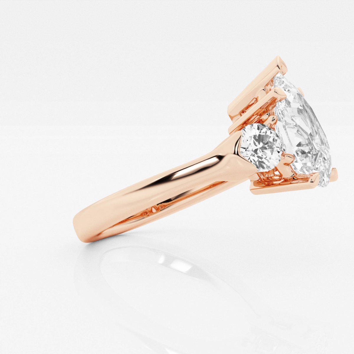 Pear Cut Lab Grown Diamond Engagement Ring Rose Gold Vintage Halo Ring 18K Rose Gold / 5.25