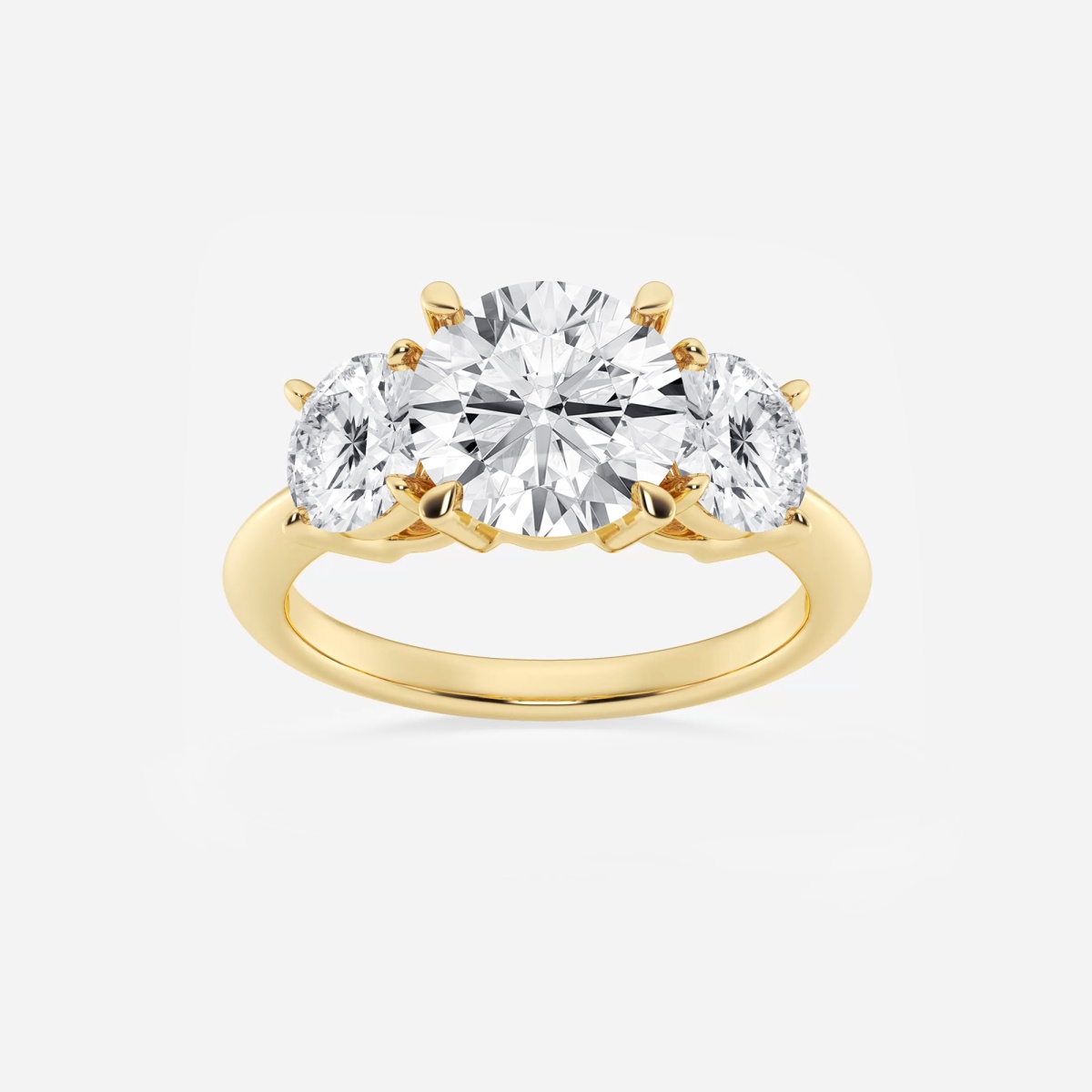 4 ctw Round Lab Grown Diamond ThreeStone Ring Grownbrilliance