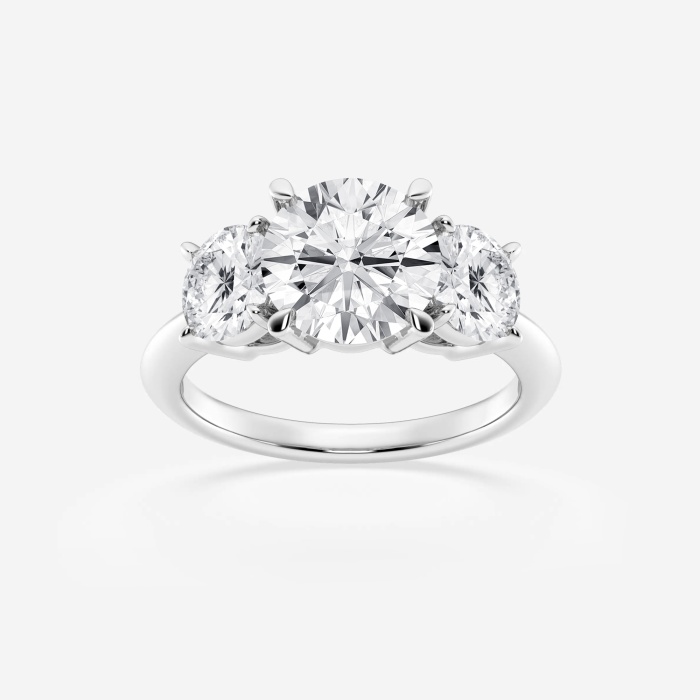 4 ctw Round Lab Grown Diamond Three-Stone Ring