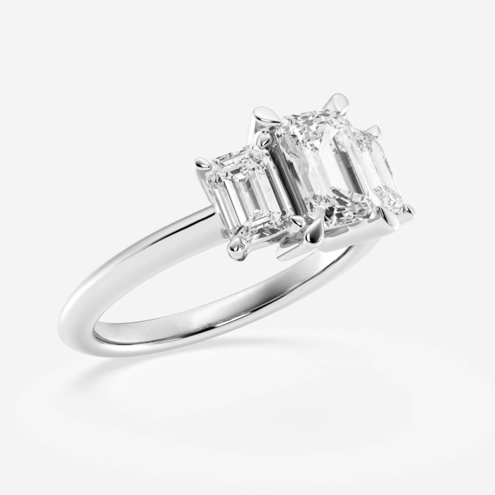 Additional Image 1 for  2 ctw Emerald Lab Grown Diamond Three-Stone Ring