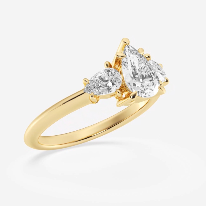Additional Image 1 for  2 ctw Pear Lab Grown Diamond Three-Stone Ring