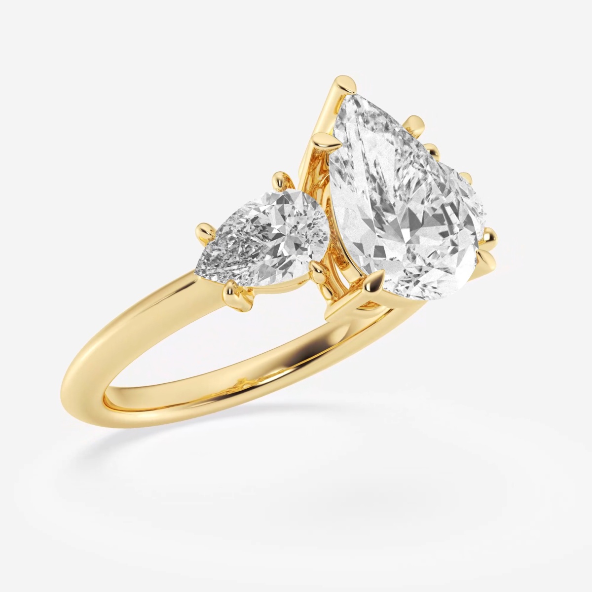 4 ctw Pear Lab Grown Diamond  Three Stone Ring