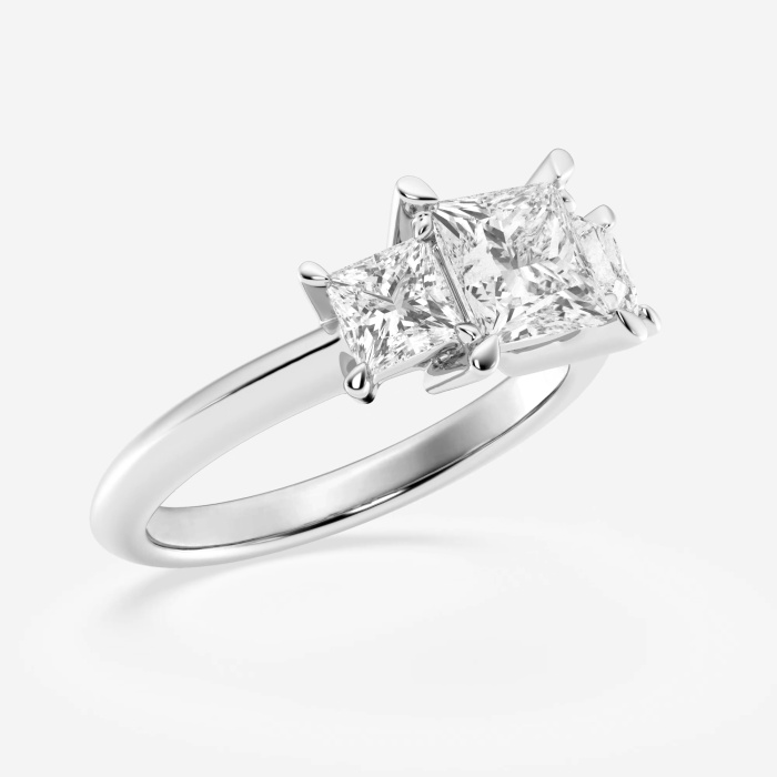Additional Image 1 for  2 ctw Princess Lab Grown Diamond Three-Stone Ring