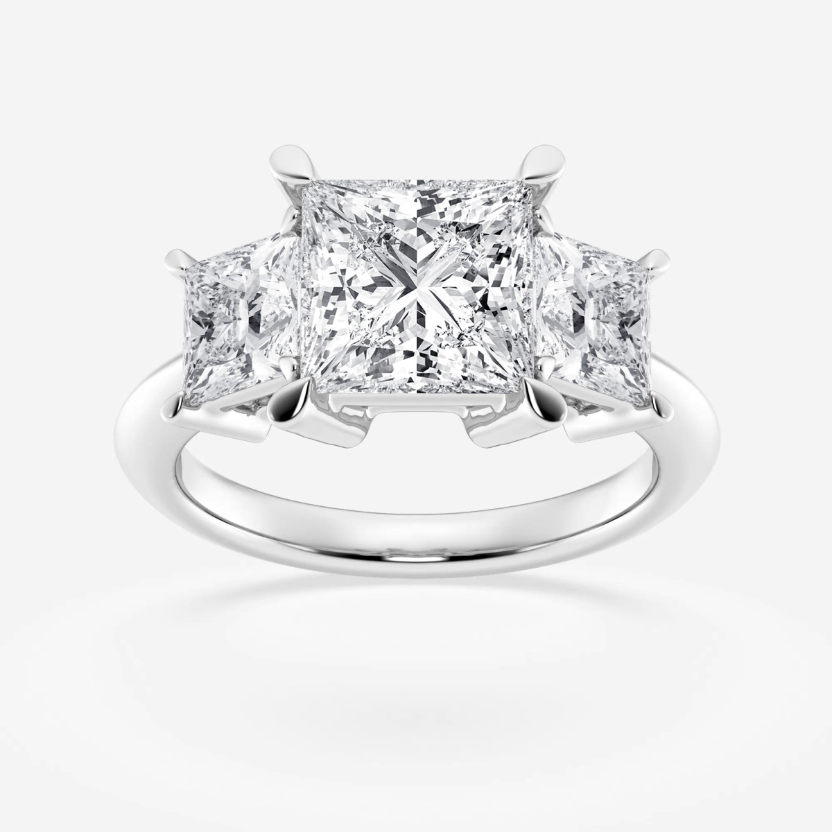 4 ctw Princess Lab Grown Diamond Three-Stone Ring