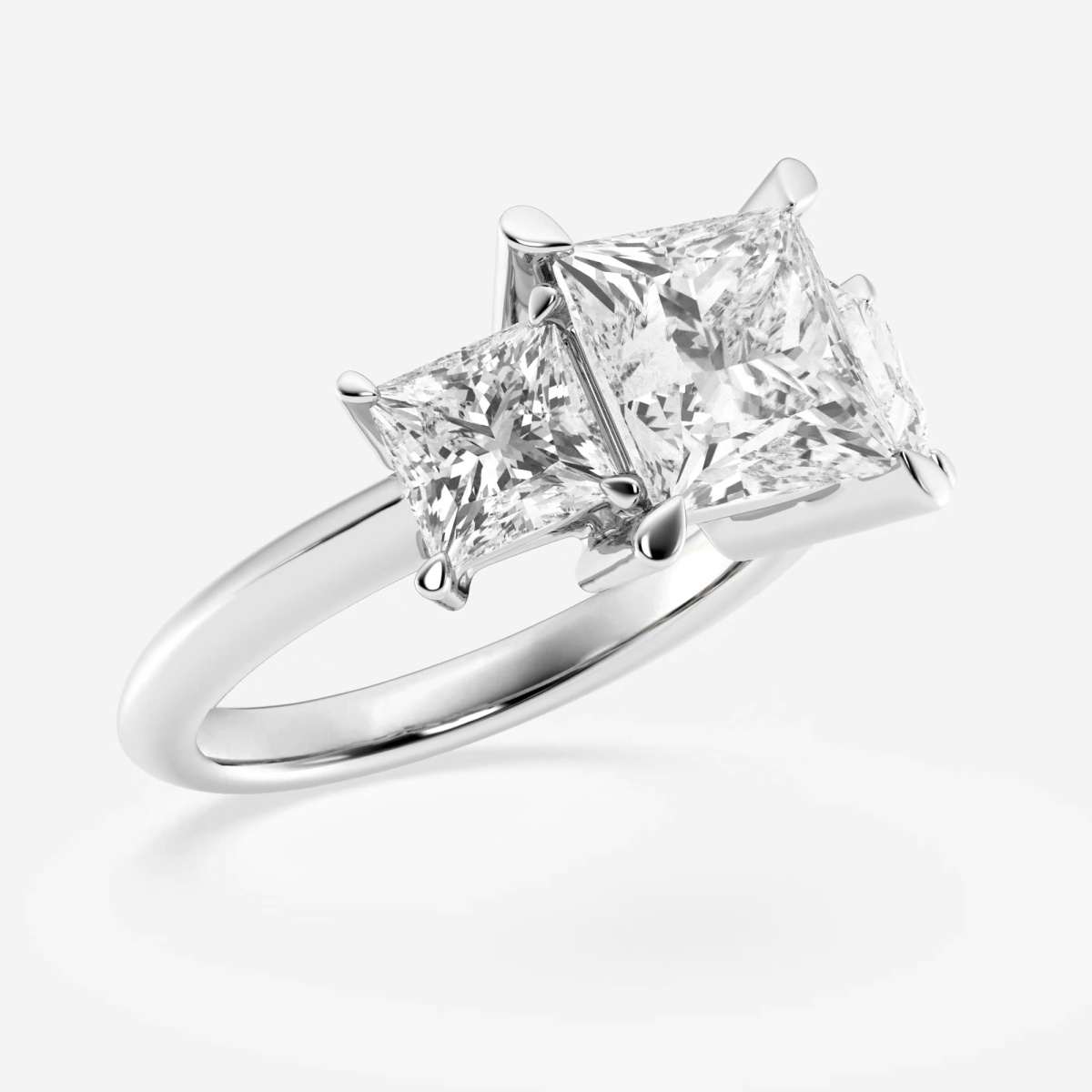 Additional Image 1 for  4 ctw Princess Lab Grown Diamond Three-Stone Ring
