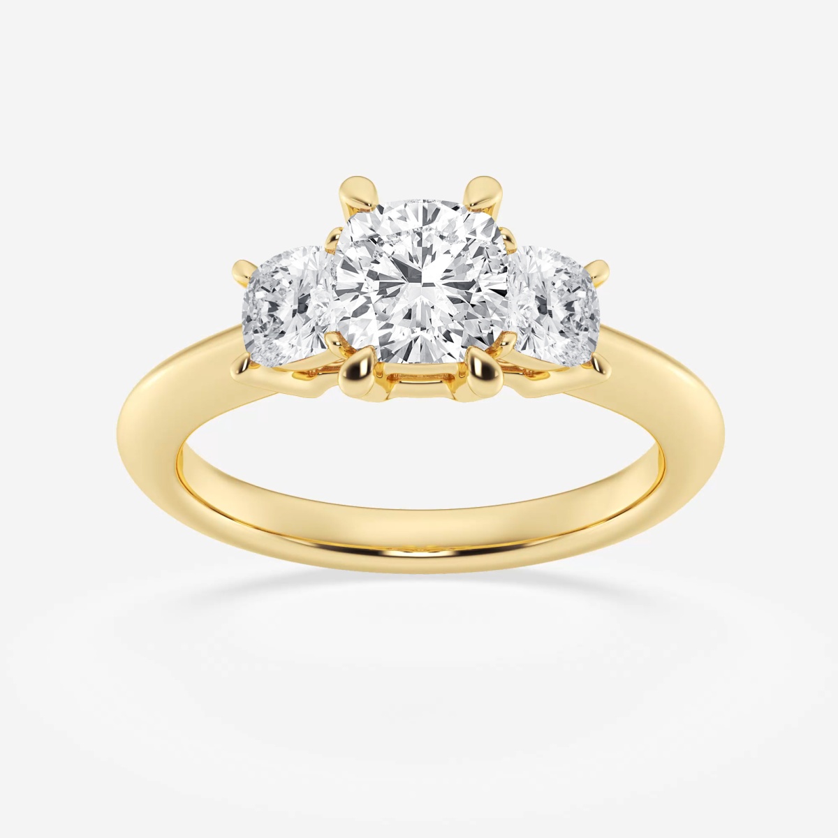 2 ctw Cushion Lab Grown Diamond Three-Stone Ring