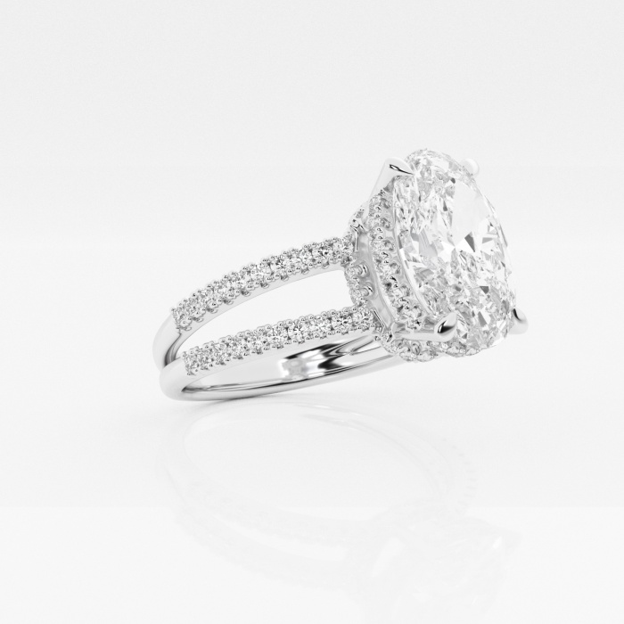 Badgley Mischka Near-Colorless 3 2/5 ctw Oval Lab Grown Diamond Split Shank Engagement Ring